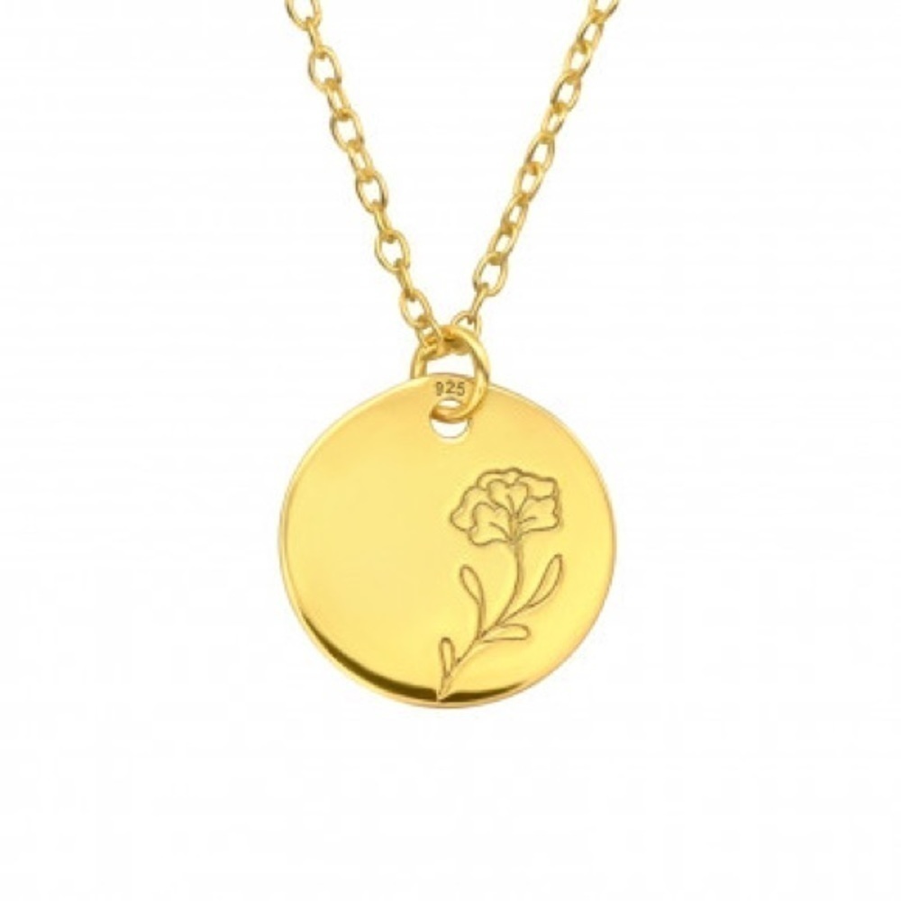 14k Gold Vermeil Carnation Flower Necklace